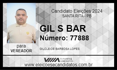 Candidato GIL S BAR 2024 - SANTA RITA - Eleições