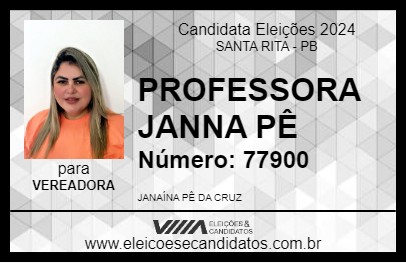 Candidato PROFESSORA JANNA PÊ 2024 - SANTA RITA - Eleições