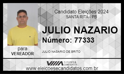 Candidato JULIO NAZARIO 2024 - SANTA RITA - Eleições