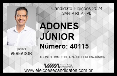 Candidato ADONES JÚNIOR 2024 - SANTA RITA - Eleições