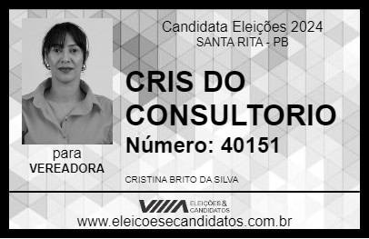 Candidato CRIS DO CONSULTORIO 2024 - SANTA RITA - Eleições