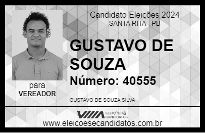 Candidato GUSTAVO DE SOUZA 2024 - SANTA RITA - Eleições