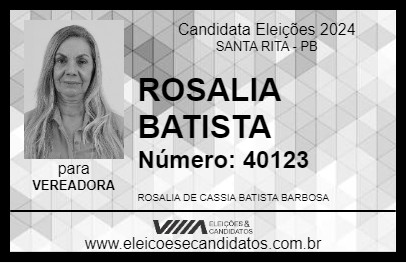 Candidato ROSALIA BATISTA 2024 - SANTA RITA - Eleições