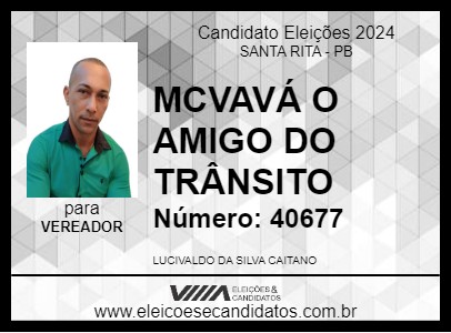 Candidato MCVAVÁ O AMIGO DO TRÂNSITO 2024 - SANTA RITA - Eleições