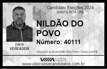 Candidato NILDÃO DO POVO 2024 - SANTA RITA - Eleições