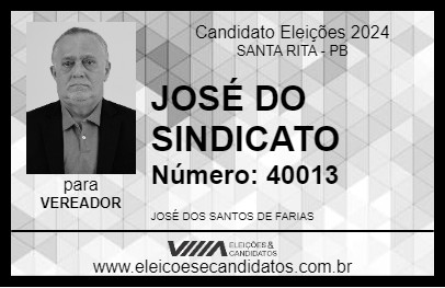 Candidato JOSÉ DO SINDICATO 2024 - SANTA RITA - Eleições