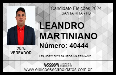 Candidato LEANDRO MARTINIANO 2024 - SANTA RITA - Eleições