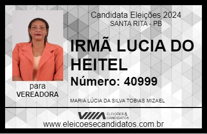 Candidato IRMÃ LUCIA DO HEITEL 2024 - SANTA RITA - Eleições