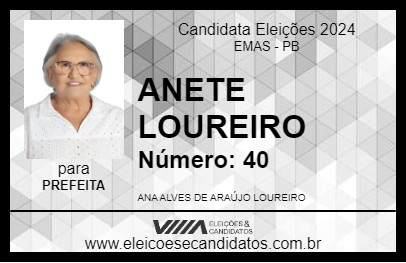 Candidato ANETE LOUREIRO 2024 - EMAS - Eleições