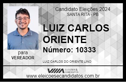 Candidato LUIZ CARLOS ORIENTE 2024 - SANTA RITA - Eleições