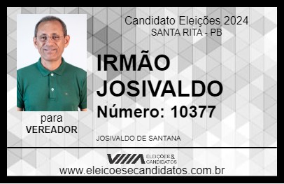 Candidato IRMÃO JOSIVALDO 2024 - SANTA RITA - Eleições