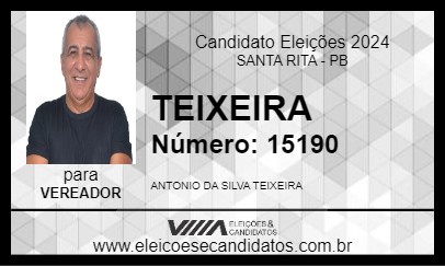 Candidato TEIXEIRA 2024 - SANTA RITA - Eleições