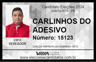 Candidato CARLINHOS DO ADESIVO 2024 - SANTA RITA - Eleições