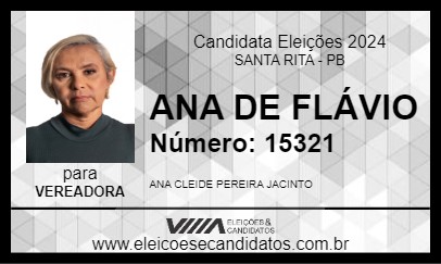 Candidato ANA DE FLÁVIO 2024 - SANTA RITA - Eleições