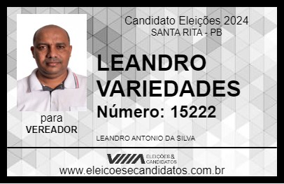 Candidato LEANDRO  VARIEDADES 2024 - SANTA RITA - Eleições