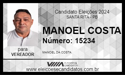 Candidato MANOEL COSTA 2024 - SANTA RITA - Eleições