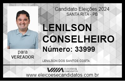 Candidato LENILSON CONSELHEIRO 2024 - SANTA RITA - Eleições