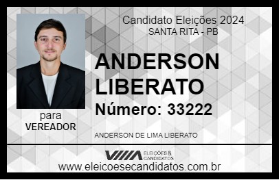 Candidato ANDERSON  LIBERATO 2024 - SANTA RITA - Eleições