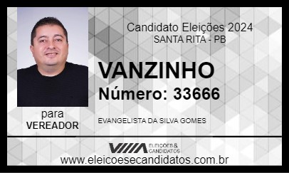 Candidato VANZINHO 2024 - SANTA RITA - Eleições