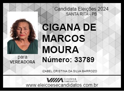 Candidato CIGANA DE MARCOS MOURA 2024 - SANTA RITA - Eleições