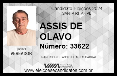 Candidato ASSIS DE OLAVO 2024 - SANTA RITA - Eleições