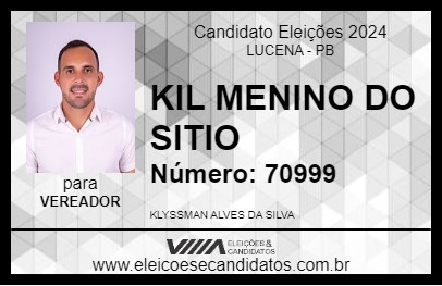 Candidato KIL MENINO DO SITIO 2024 - LUCENA - Eleições