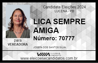 Candidato LICA SEMPRE AMIGA 2024 - LUCENA - Eleições