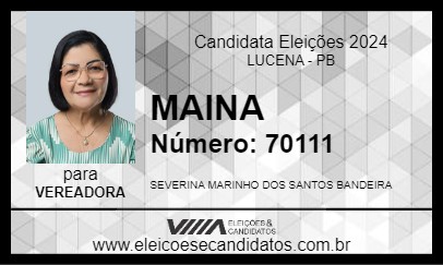 Candidato MAINA 2024 - LUCENA - Eleições