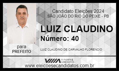 Candidato LUIZ CLAUDINO 2024 - SÃO JOÃO DO RIO DO PEIXE - Eleições