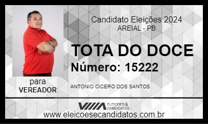 Candidato TOTA DO DOCE 2024 - AREIAL - Eleições