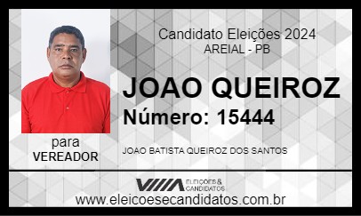 Candidato JOAO QUEIROZ 2024 - AREIAL - Eleições