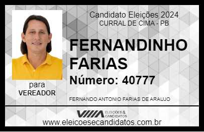 Candidato FERNANDINHO FARIAS 2024 - CURRAL DE CIMA - Eleições