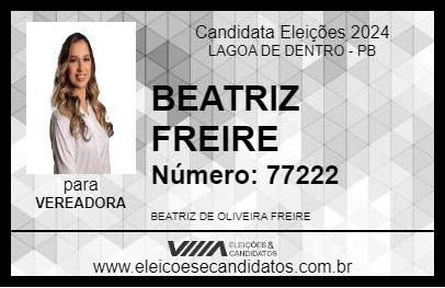 Candidato BEATRIZ FREIRE 2024 - LAGOA DE DENTRO - Eleições