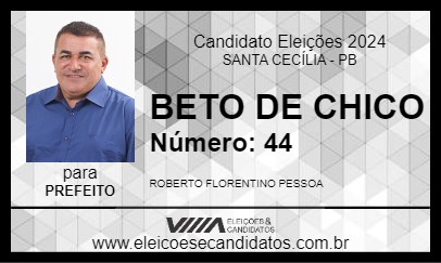 Candidato BETO DE CHICO 2024 - SANTA CECÍLIA - Eleições