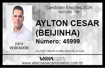 Candidato AYLTON CESAR (BEIJINHA) 2024 - NATUBA - Eleições