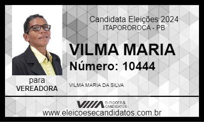 Candidato VILMA MARIA 2024 - ITAPOROROCA - Eleições