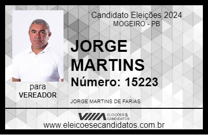 Candidato JORGE MARTINS 2024 - MOGEIRO - Eleições