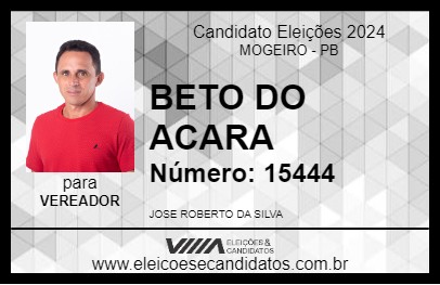 Candidato BETO DO ACARA 2024 - MOGEIRO - Eleições