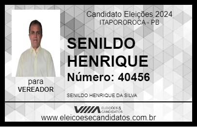 Candidato SENILDO HENRIQUE 2024 - ITAPOROROCA - Eleições