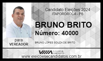 Candidato BRUNO BRITO 2024 - ITAPOROROCA - Eleições