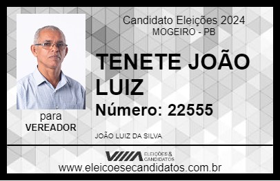 Candidato TENENTE JOÃO LUIZ 2024 - MOGEIRO - Eleições