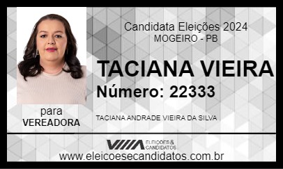 Candidato TACIANA VIEIRA 2024 - MOGEIRO - Eleições