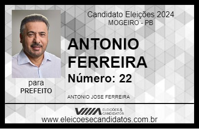 Candidato ANTONIO FERREIRA 2024 - MOGEIRO - Eleições