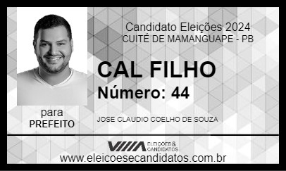 Candidato CAL FILHO 2024 - CUITÉ DE MAMANGUAPE - Eleições