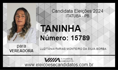 Candidato TANINHA 2024 - ITATUBA - Eleições