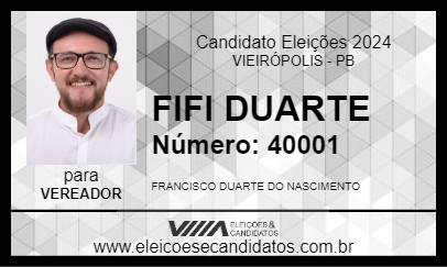 Candidato FIFI DUARTE 2024 - VIEIRÓPOLIS - Eleições