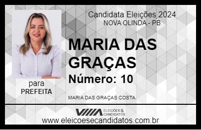 Candidato MARIA DAS GRAÇAS 2024 - NOVA OLINDA - Eleições