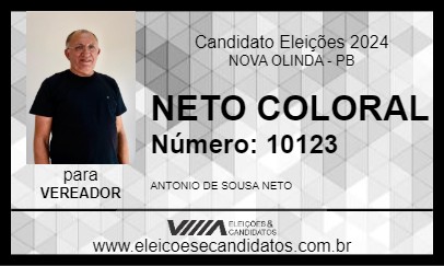 Candidato NETO COLORAL 2024 - NOVA OLINDA - Eleições