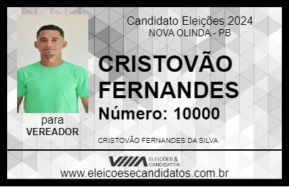 Candidato CRISTOVÃO FERNANDES 2024 - NOVA OLINDA - Eleições