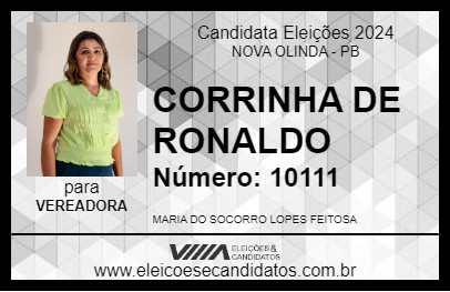 Candidato CORRINHA DE RONALDO 2024 - NOVA OLINDA - Eleições